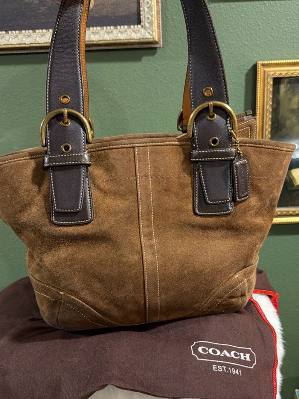Coach Vintage Y2K Suede Tote - Picture 7 of 7